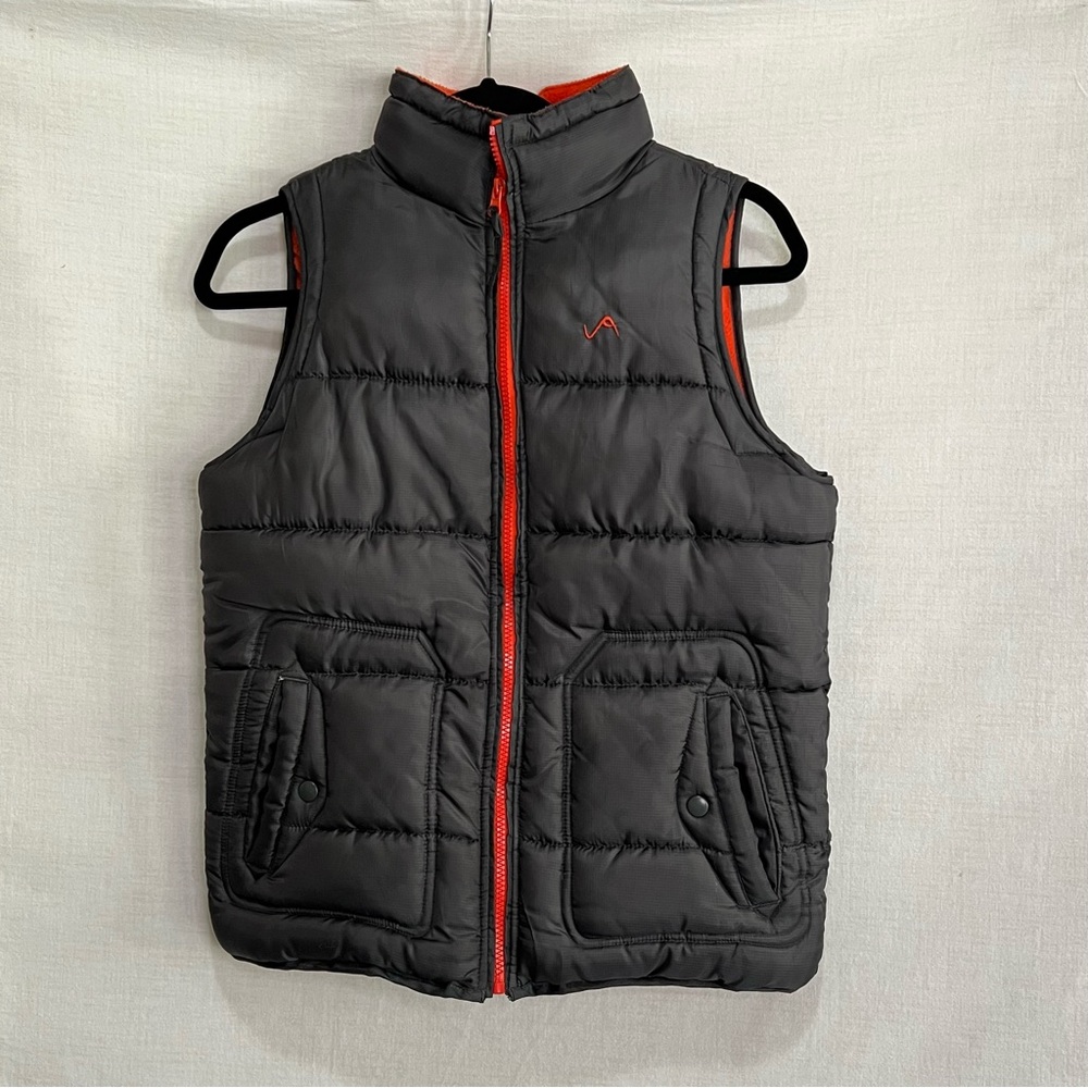 Vertical 9, Boys Grey and orange Puffer Vest, Size L (10/12)